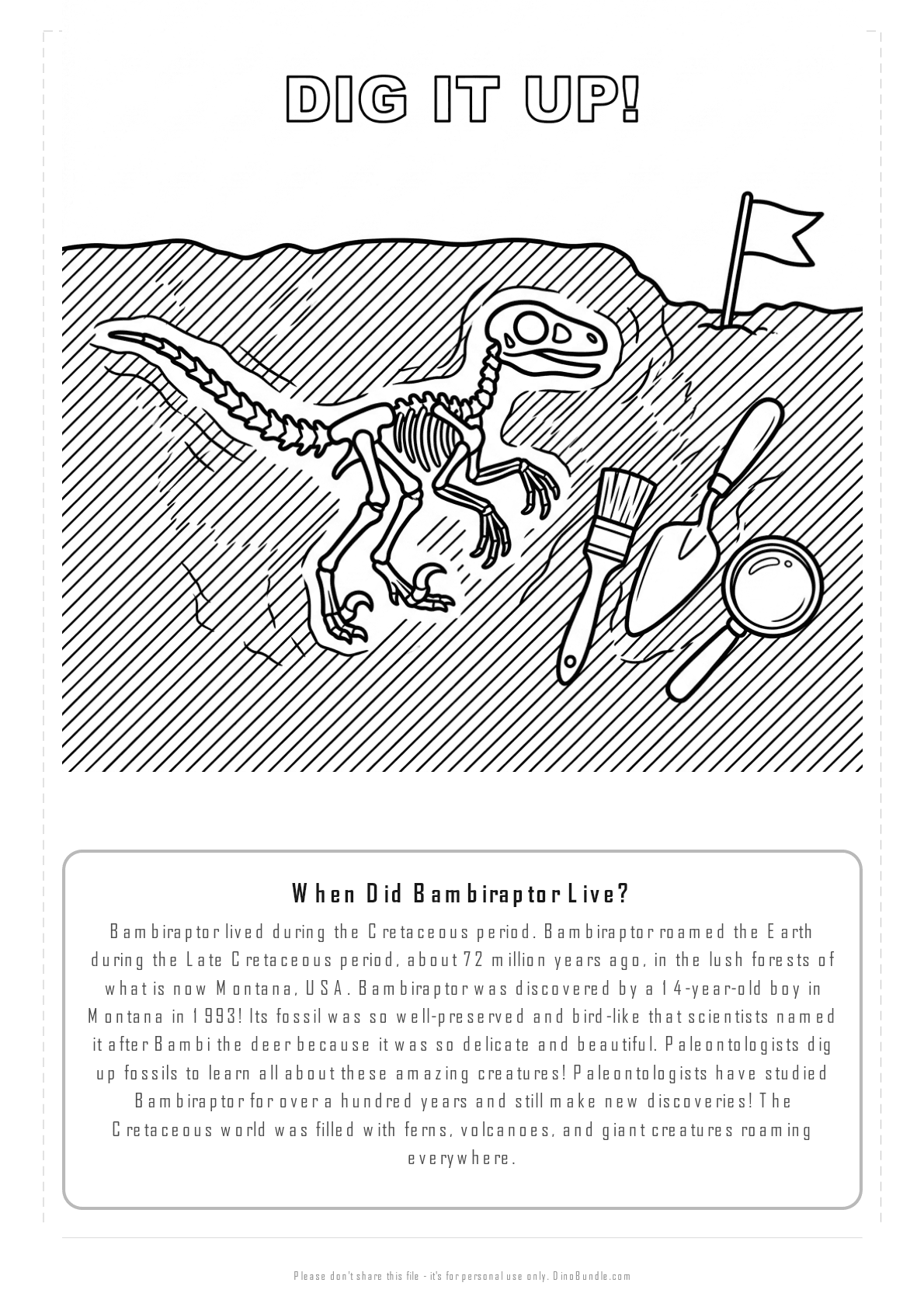 Bambiraptor printable page 6