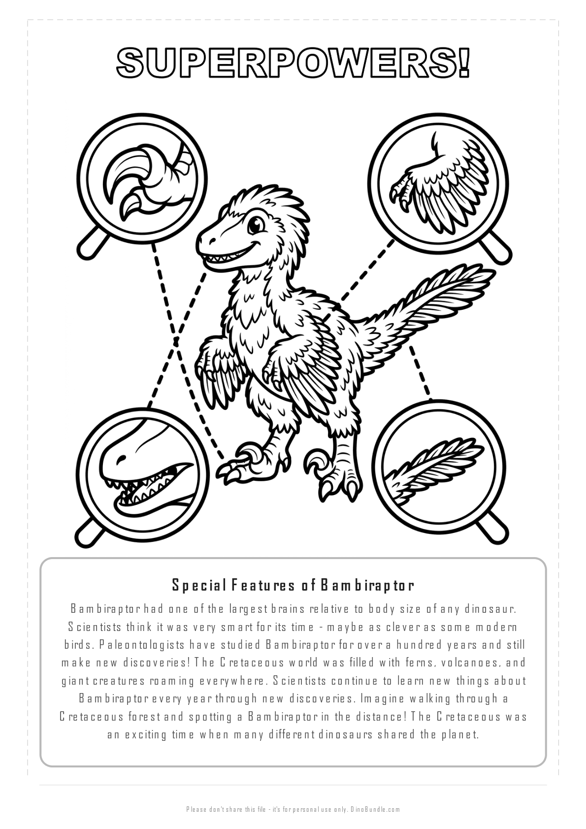 Bambiraptor printable page 7