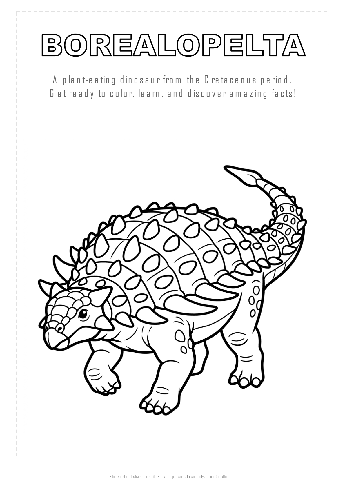 Borealopelta printable page 1