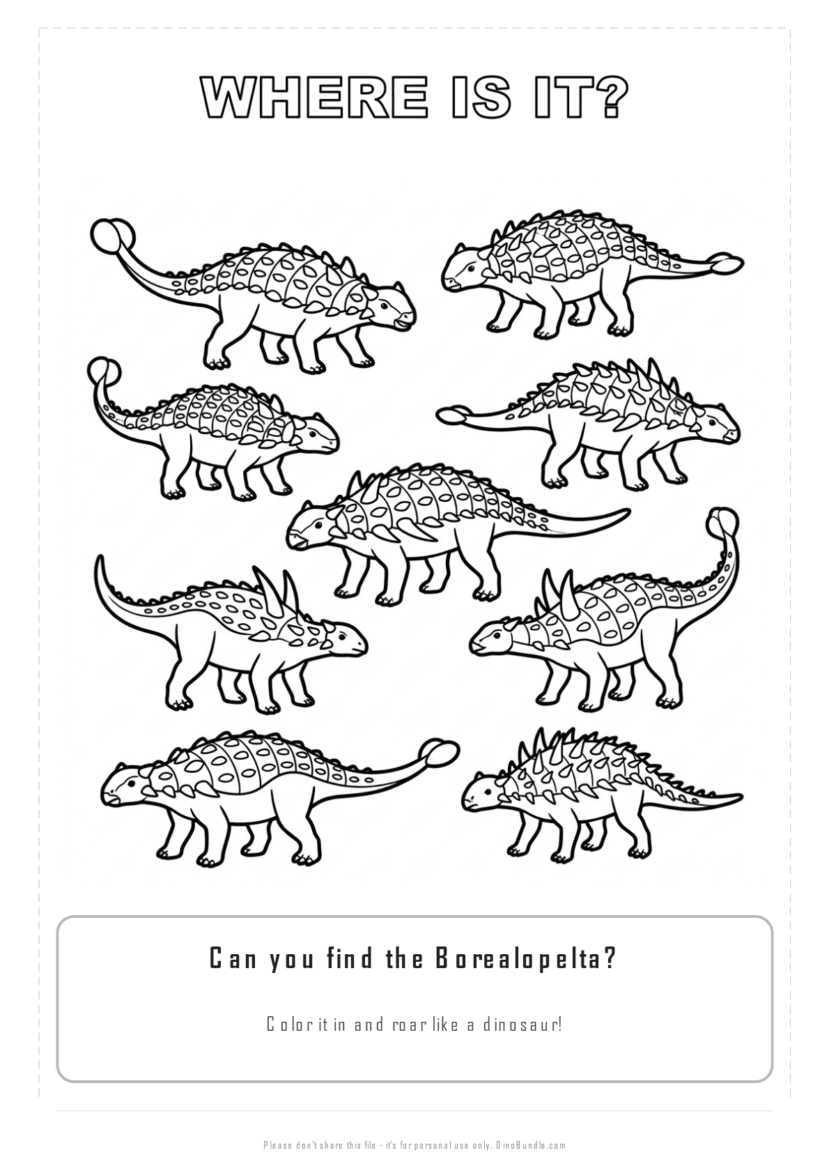 Borealopelta printable page 3