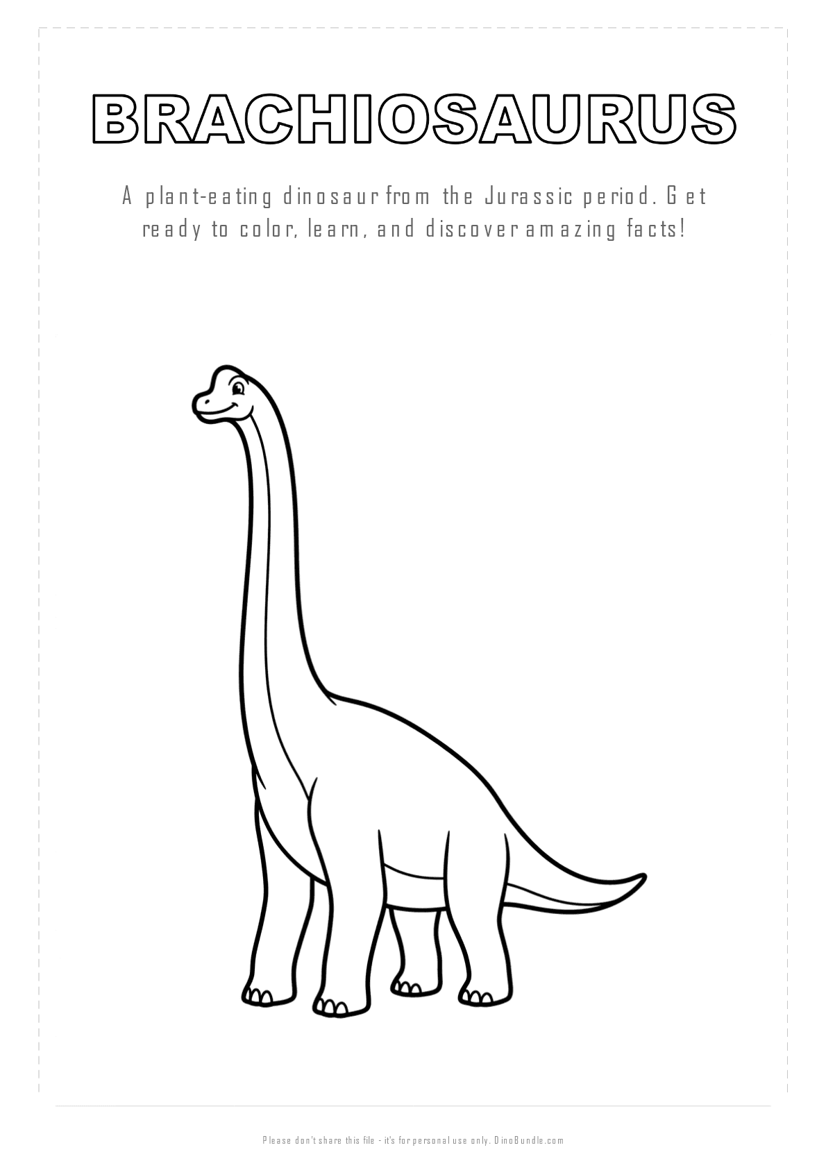 Brachiosaurus printable page 1