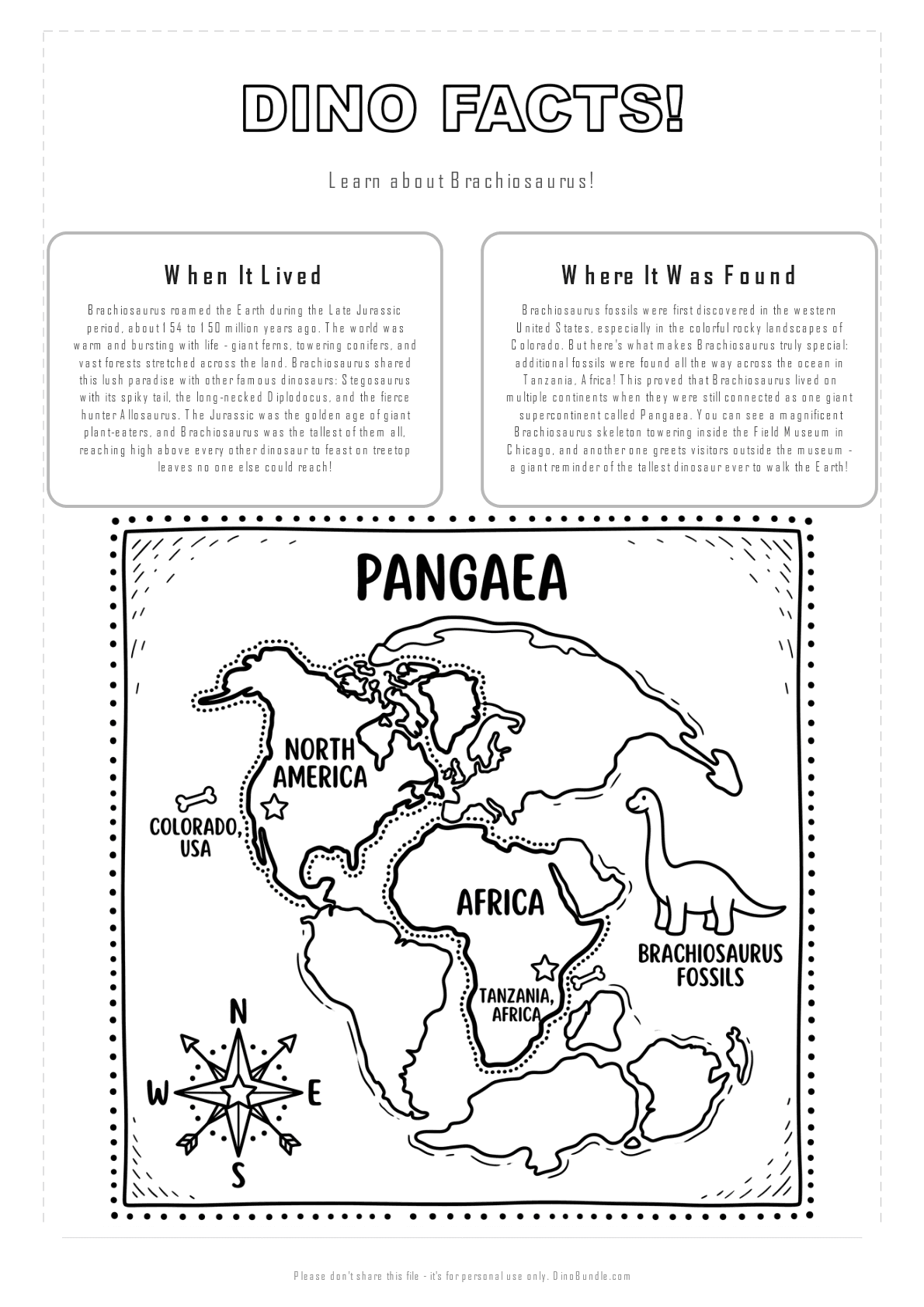 Brachiosaurus printable page 2
