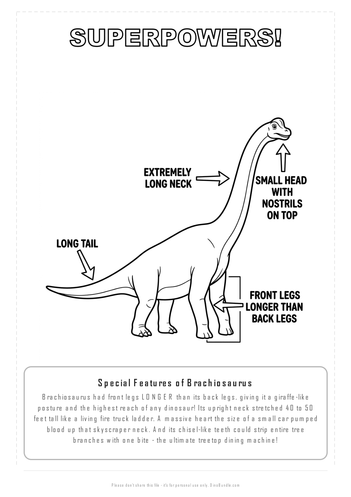 Brachiosaurus printable page 7