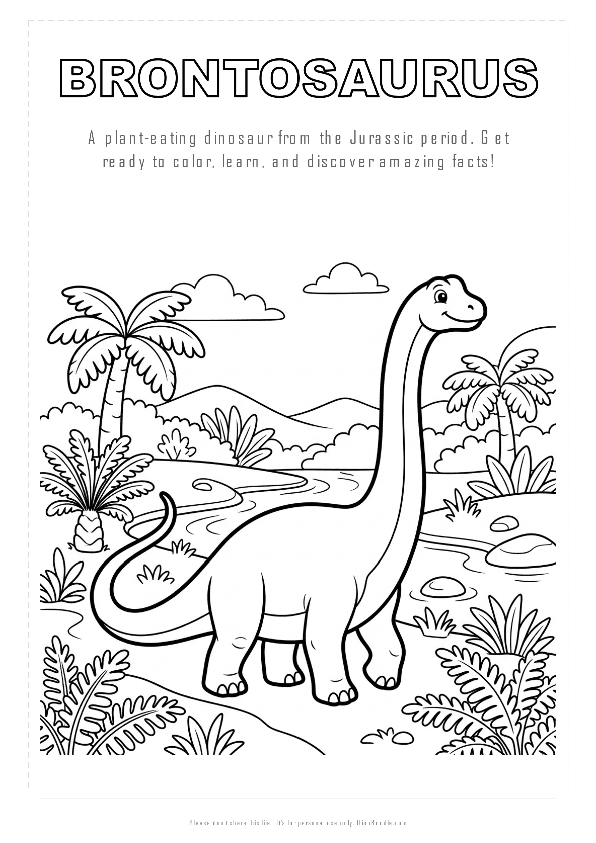Brontosaurus printable page 1