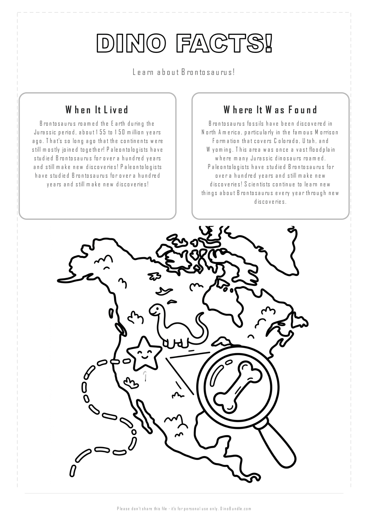 Brontosaurus printable page 2