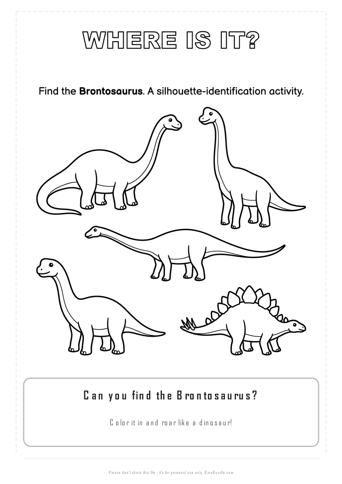 Brontosaurus printable page 3