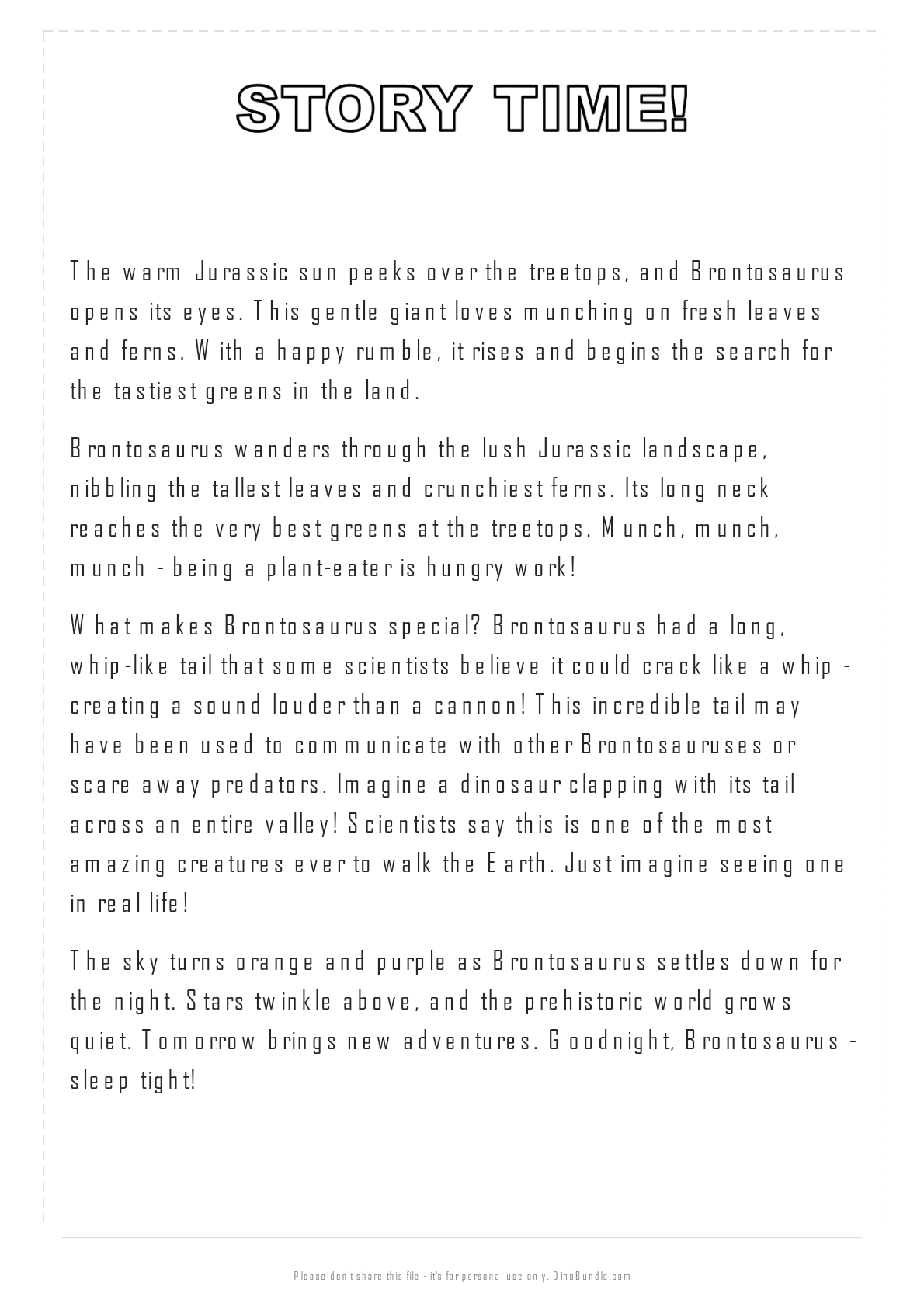 Brontosaurus printable page 4