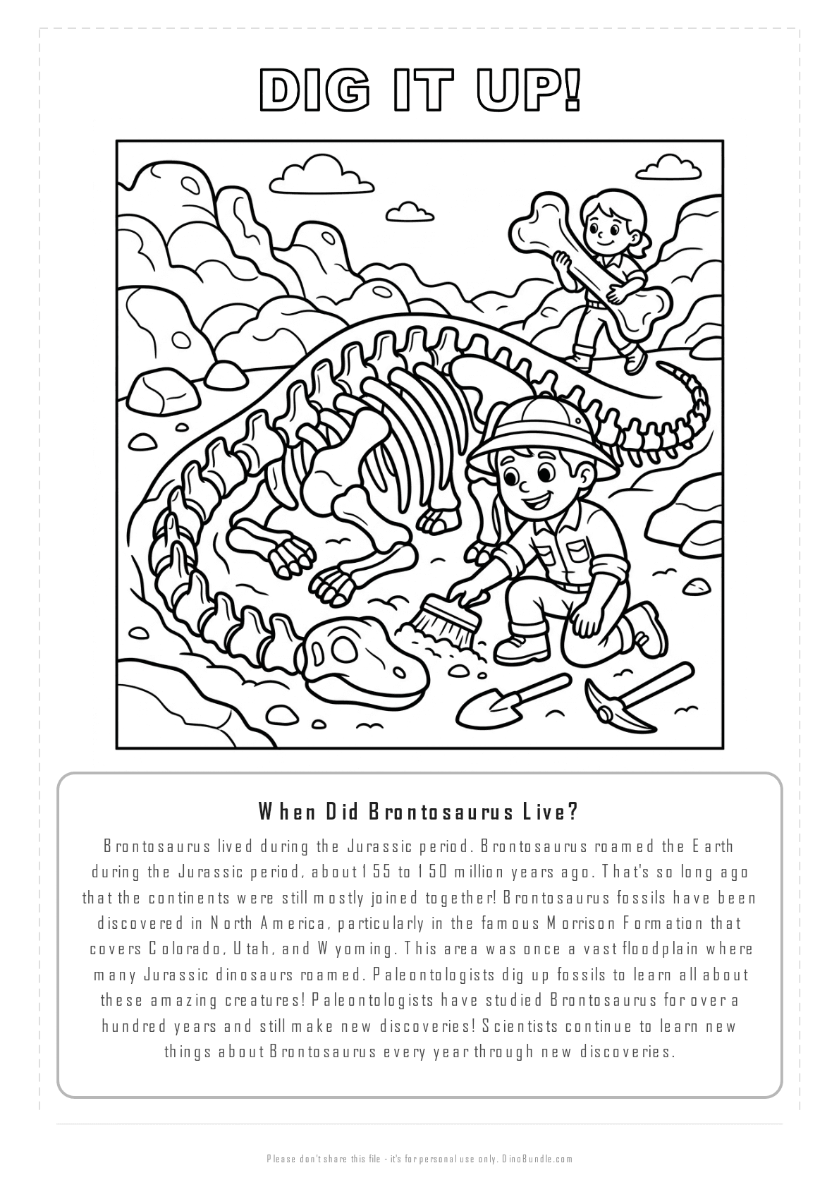 Brontosaurus printable page 6