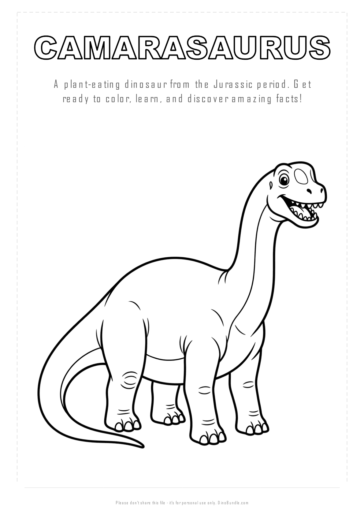Camarasaurus printable page 1