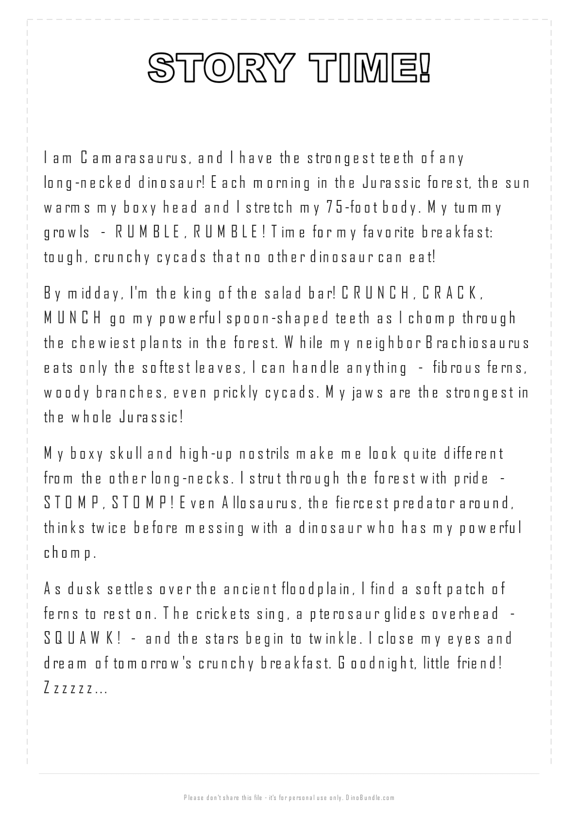 Camarasaurus printable page 4