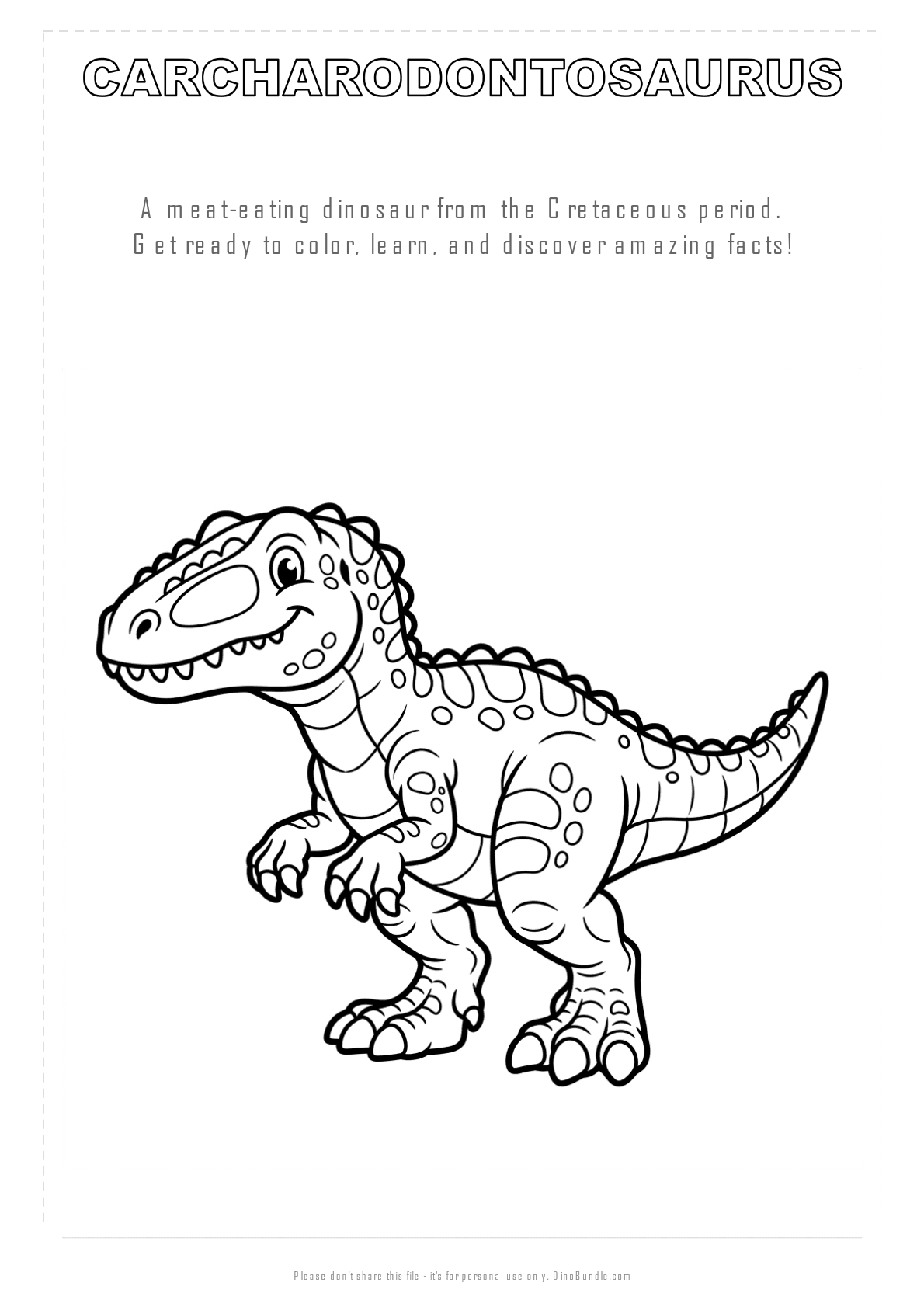 Carcharodontosaurus printable page 1