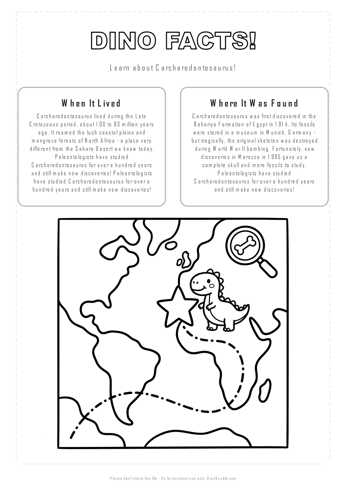Carcharodontosaurus printable page 2