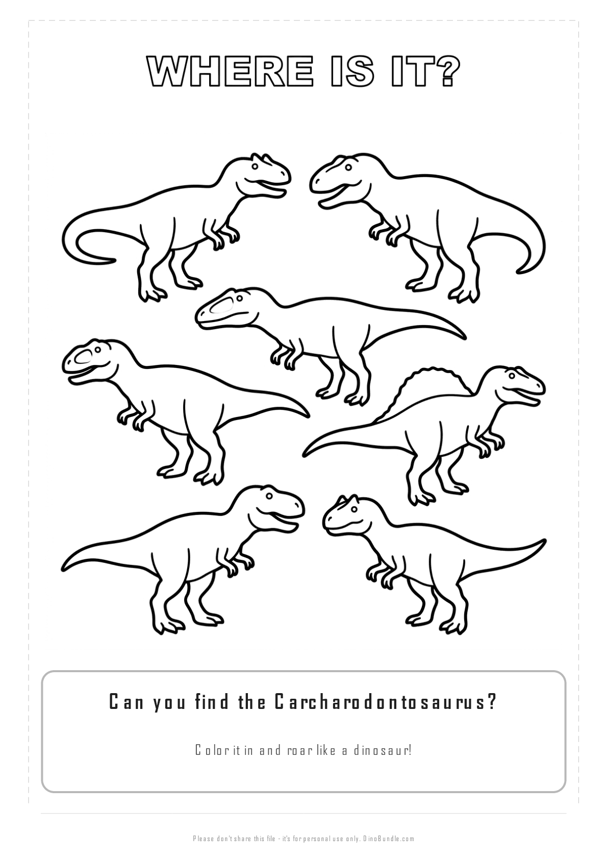 Carcharodontosaurus printable page 3