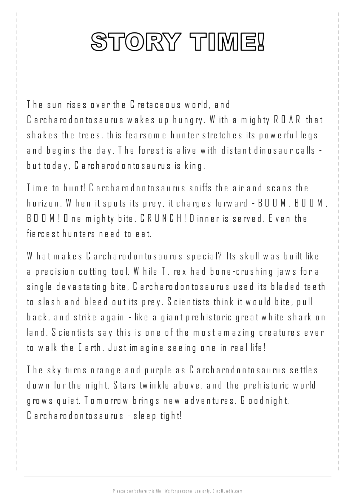 Carcharodontosaurus printable page 4