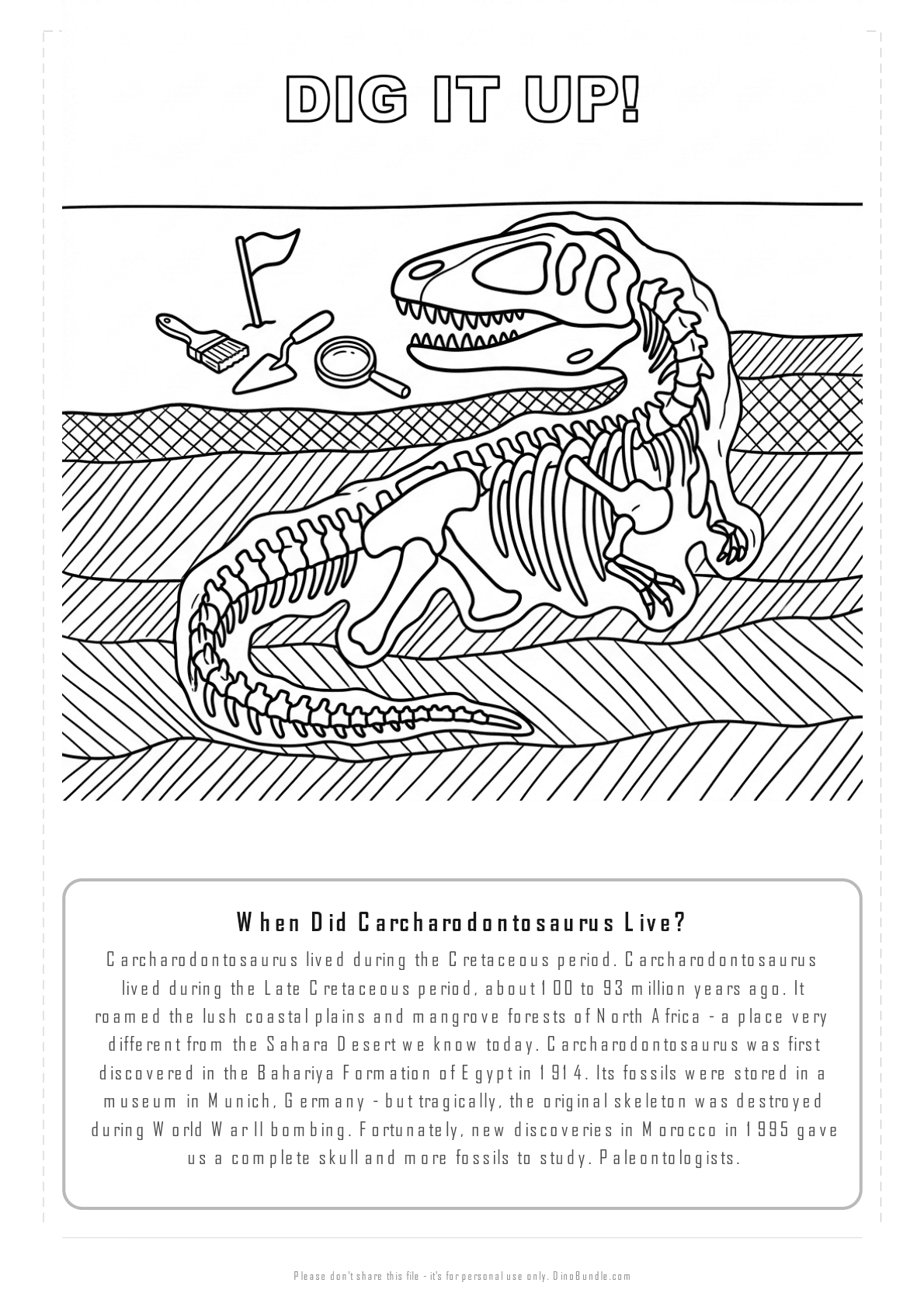 Carcharodontosaurus printable page 6