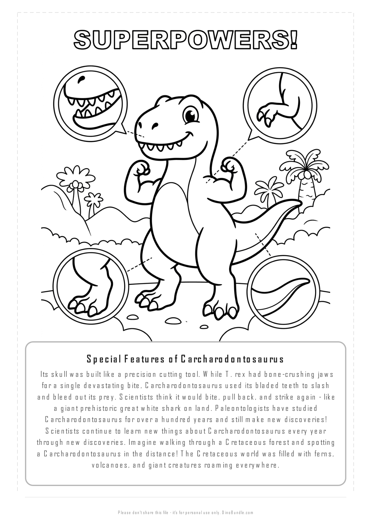 Carcharodontosaurus printable page 7