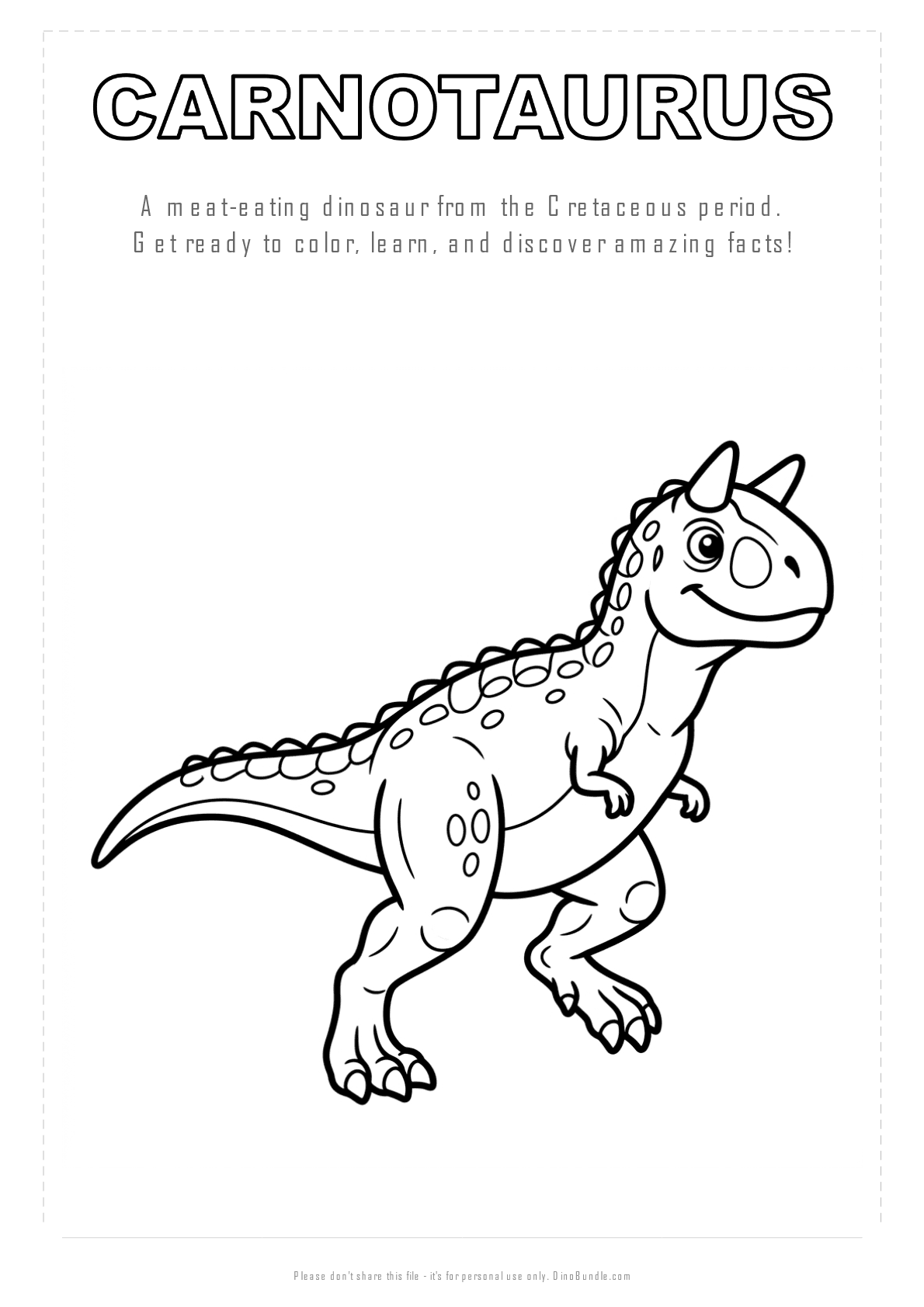 Carnotaurus printable page 1