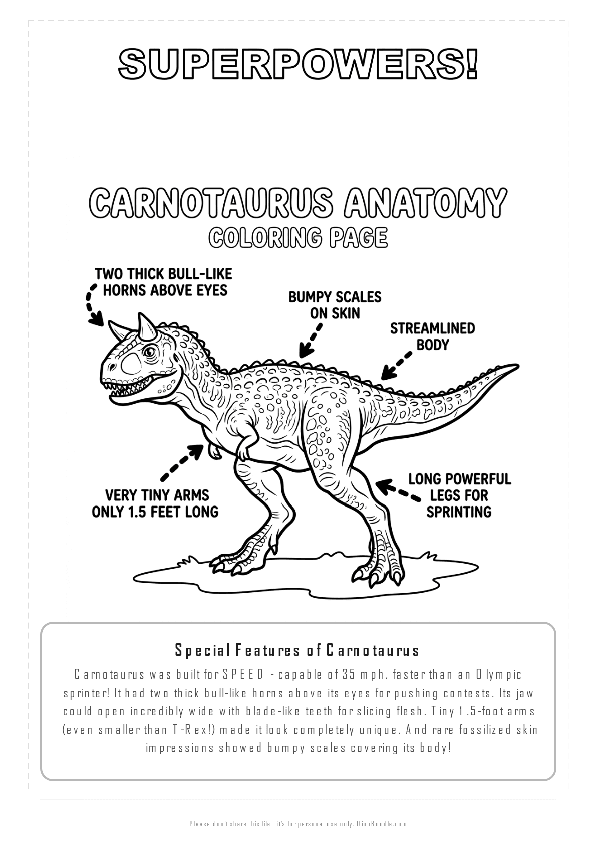 Carnotaurus printable page 7