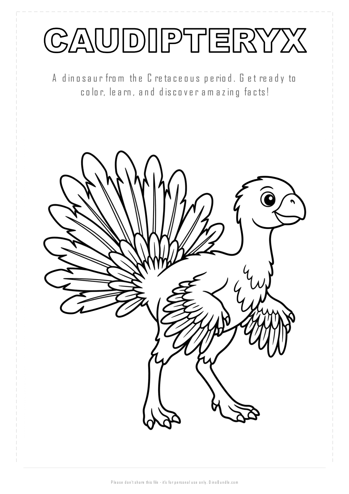 Caudipteryx printable page 1