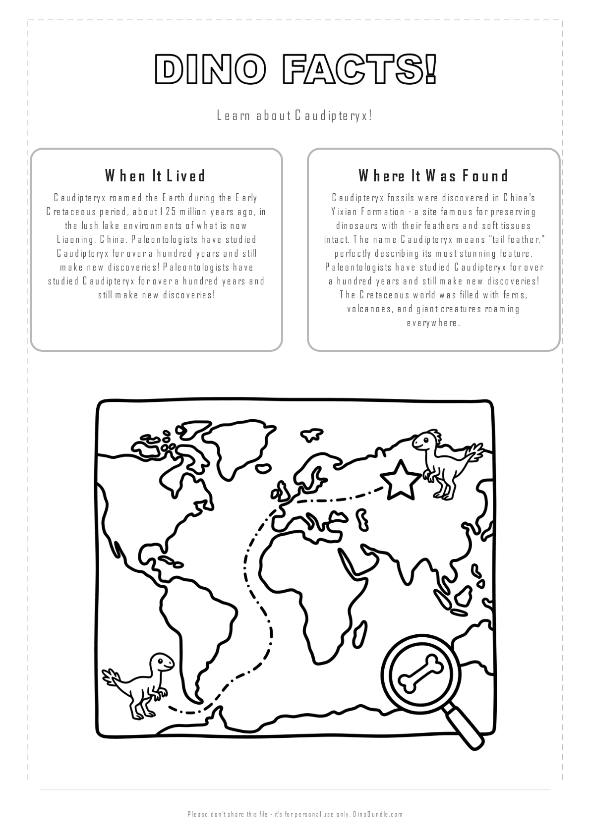 Caudipteryx printable page 2