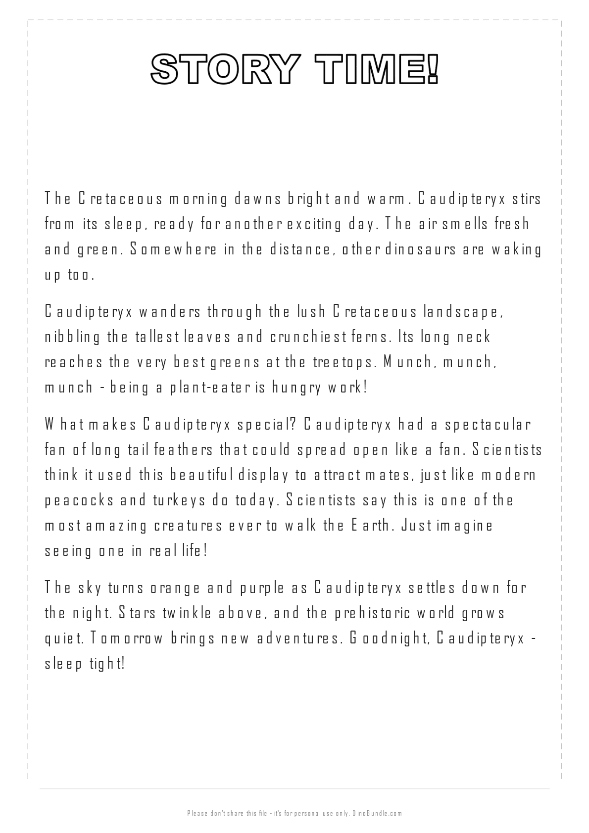 Caudipteryx printable page 4