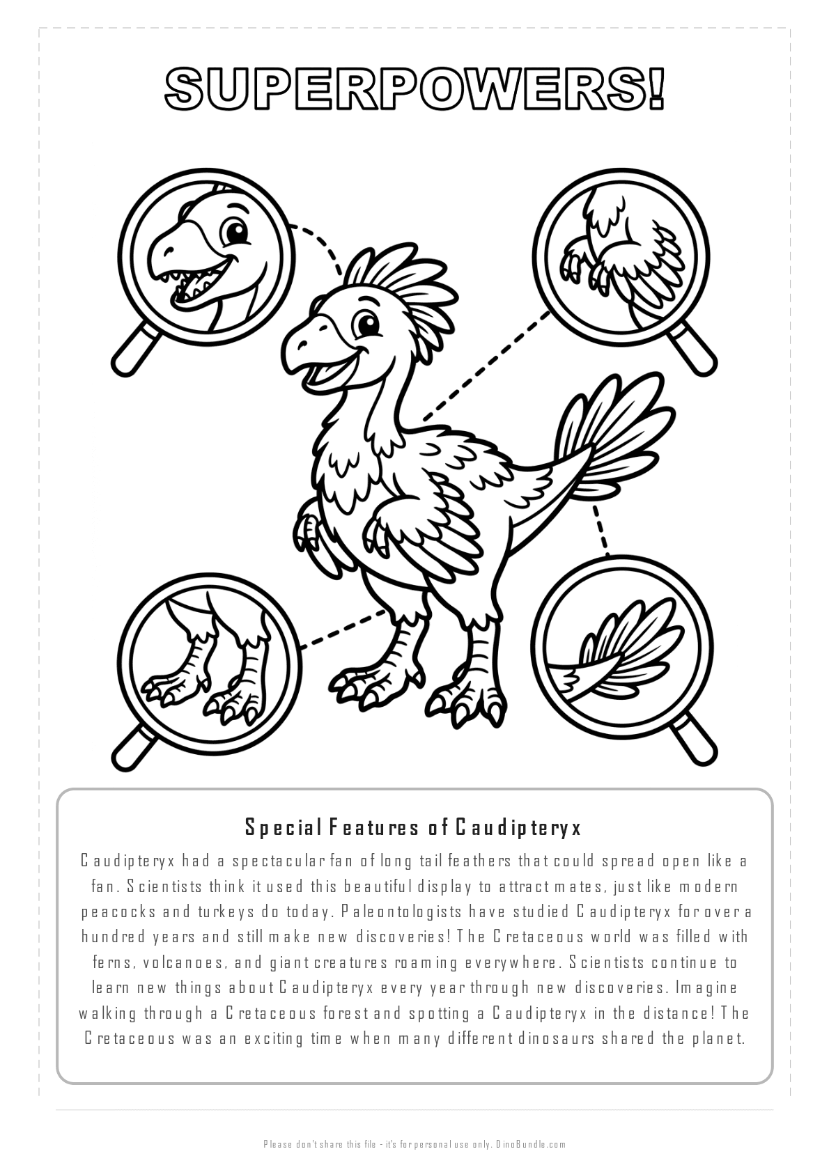 Caudipteryx printable page 7