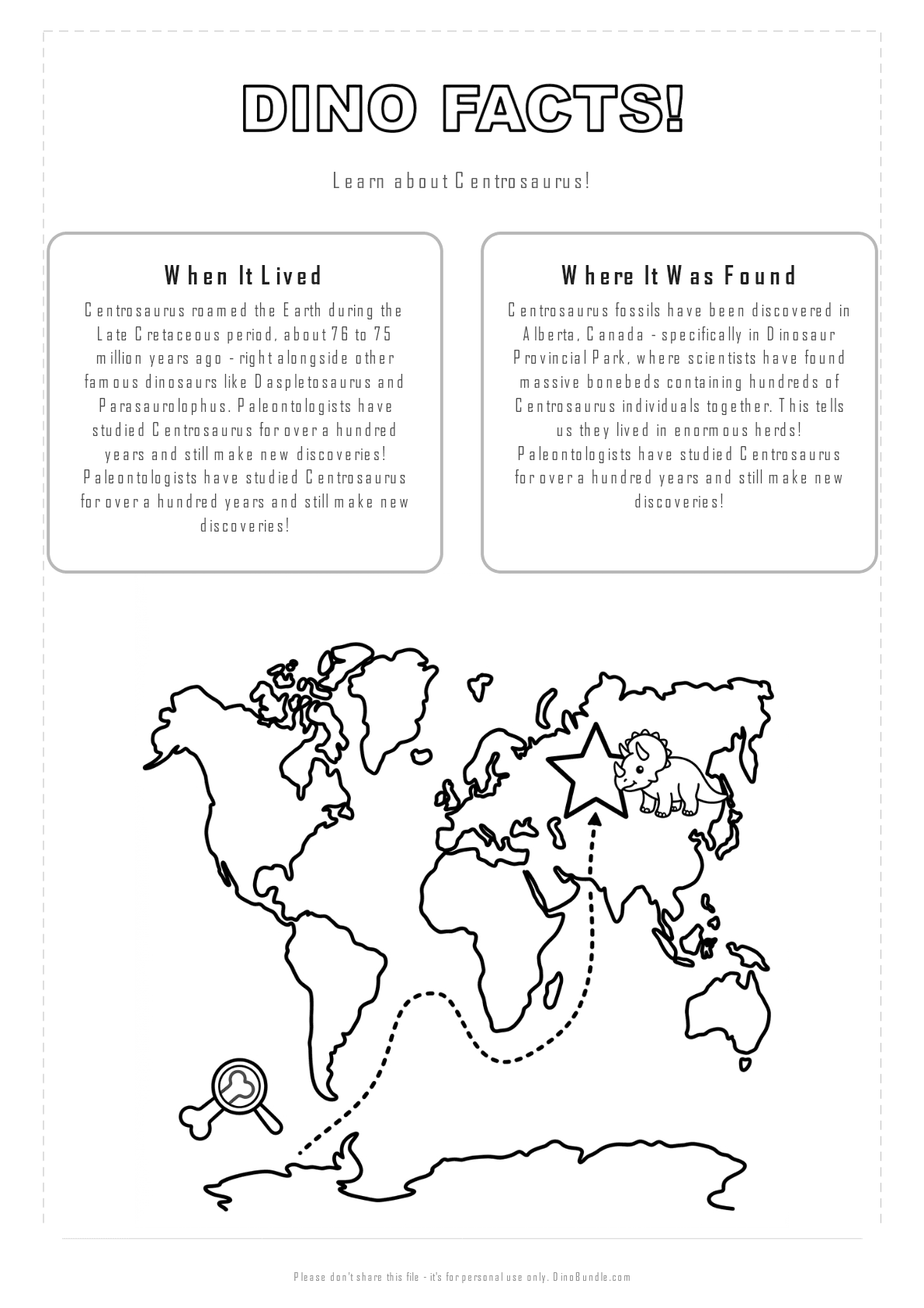 Centrosaurus printable page 2