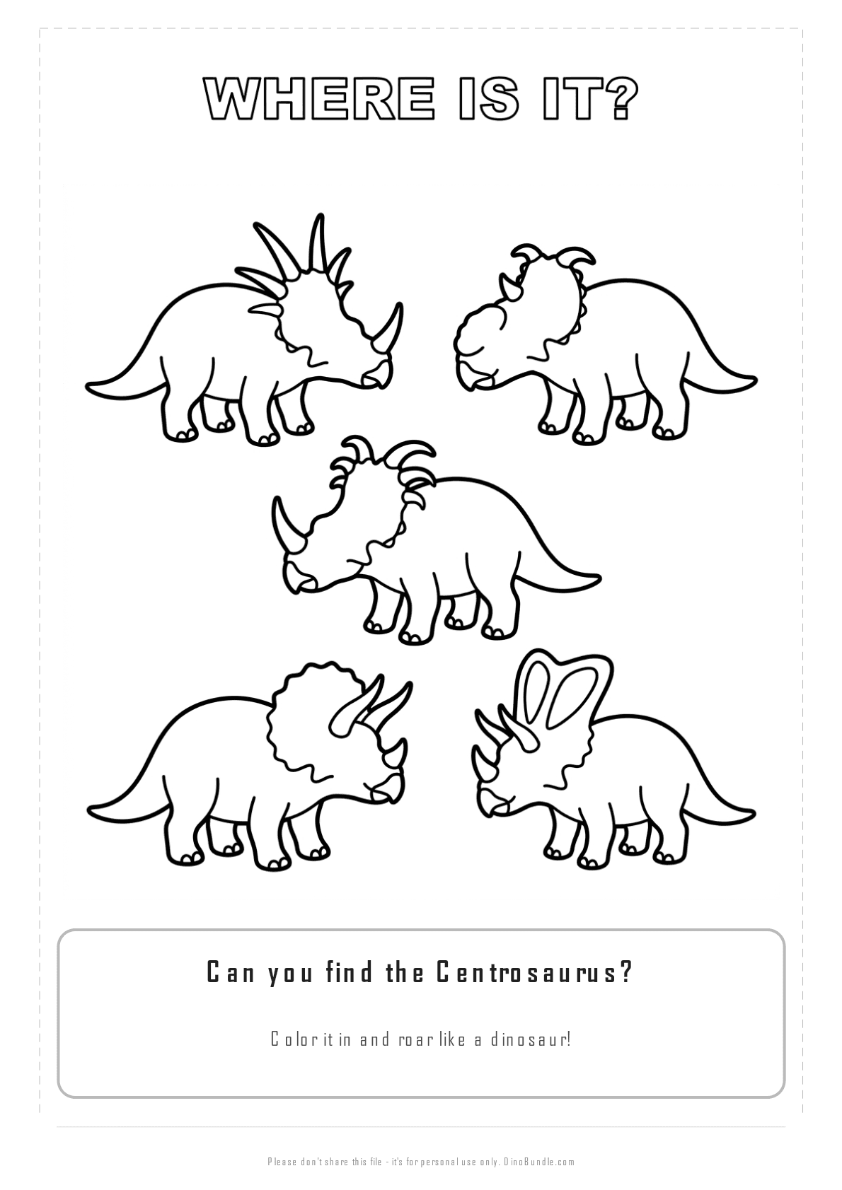 Centrosaurus printable page 3