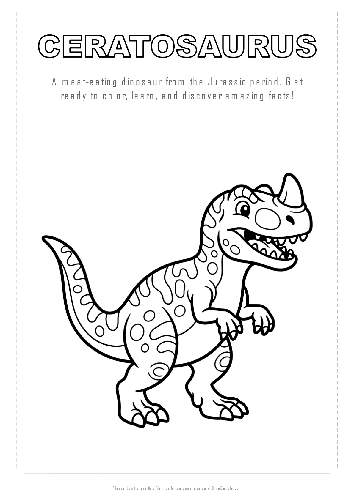 Ceratosaurus printable page 1