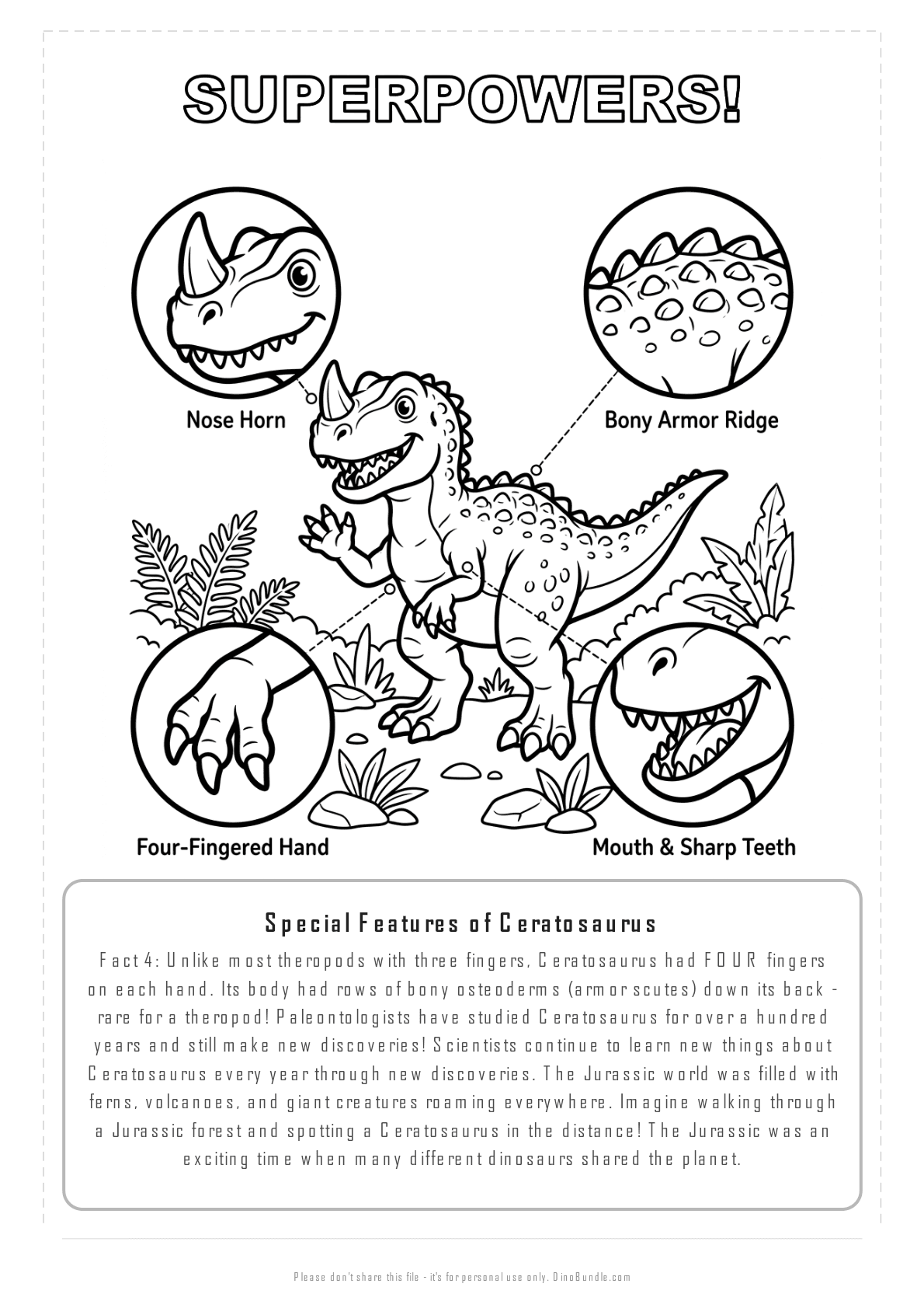 Ceratosaurus printable page 7