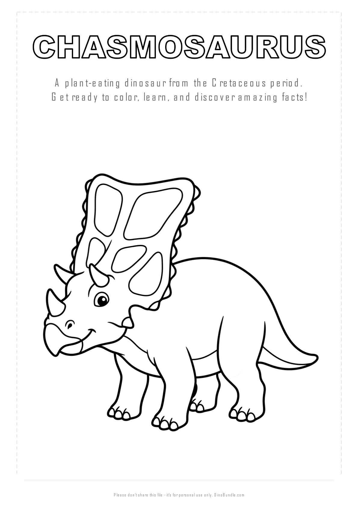 Chasmosaurus printable page 1