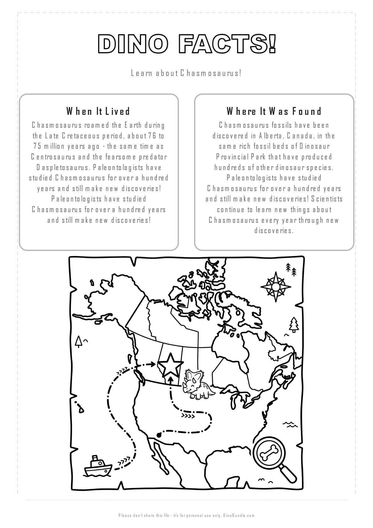 Chasmosaurus printable page 2