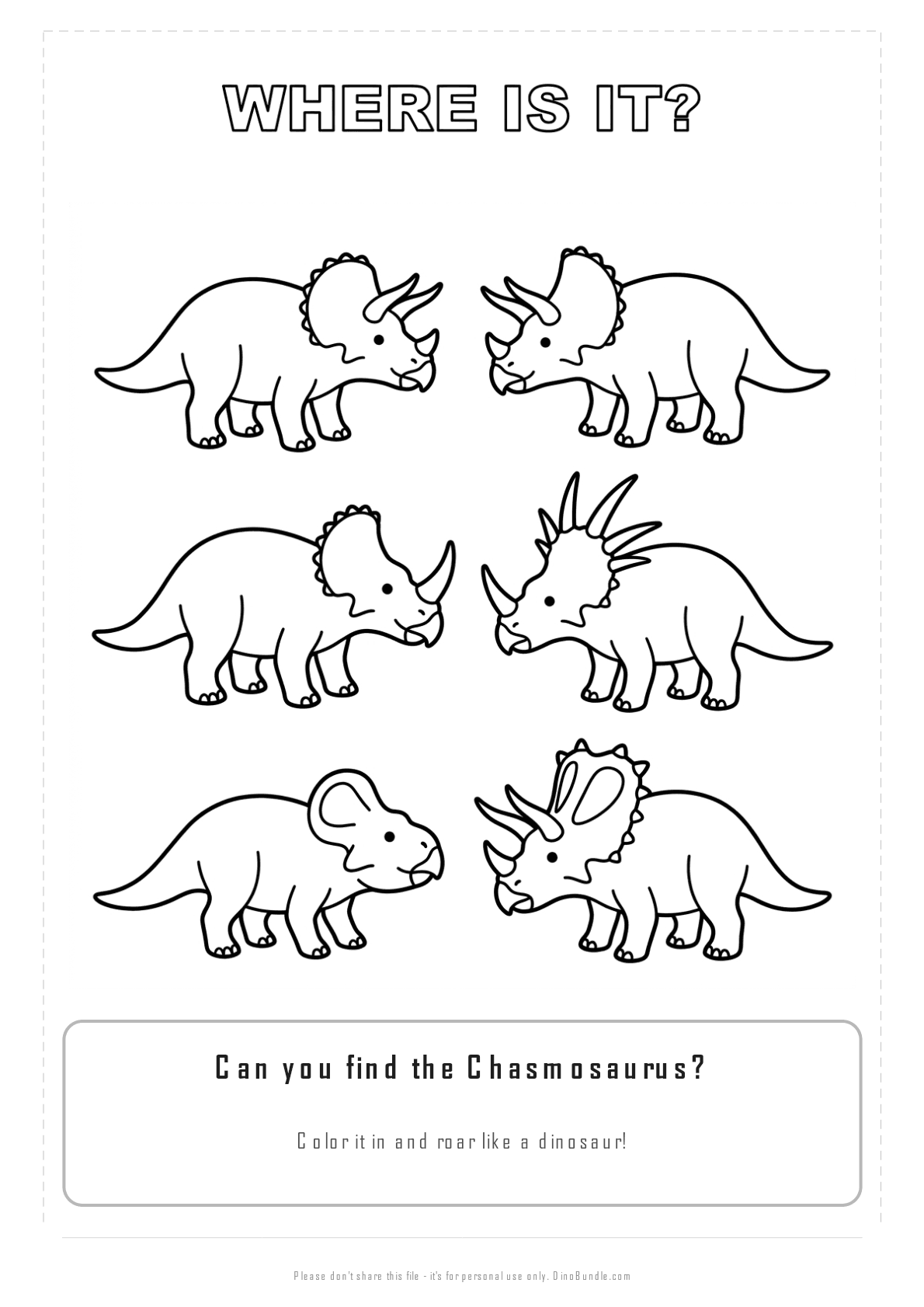 Chasmosaurus printable page 3