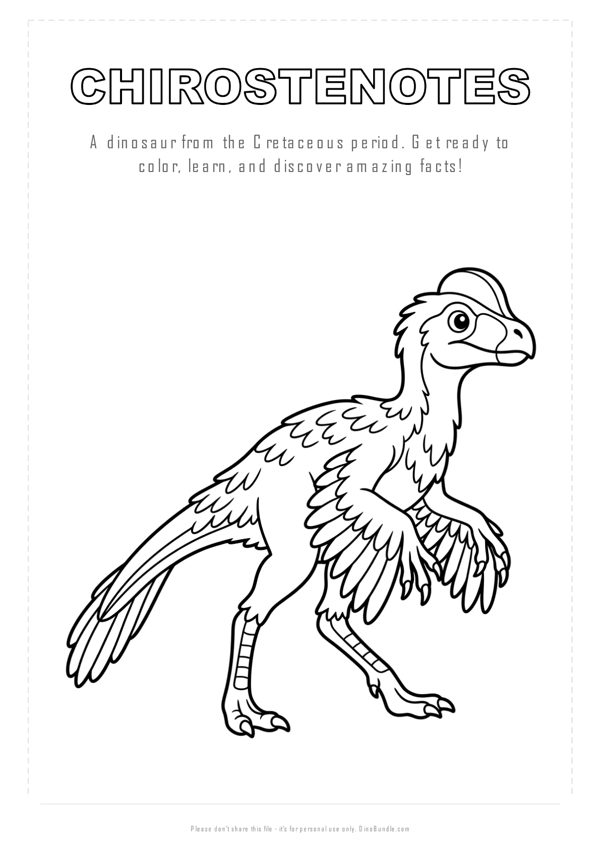 Chirostenotes printable page 1