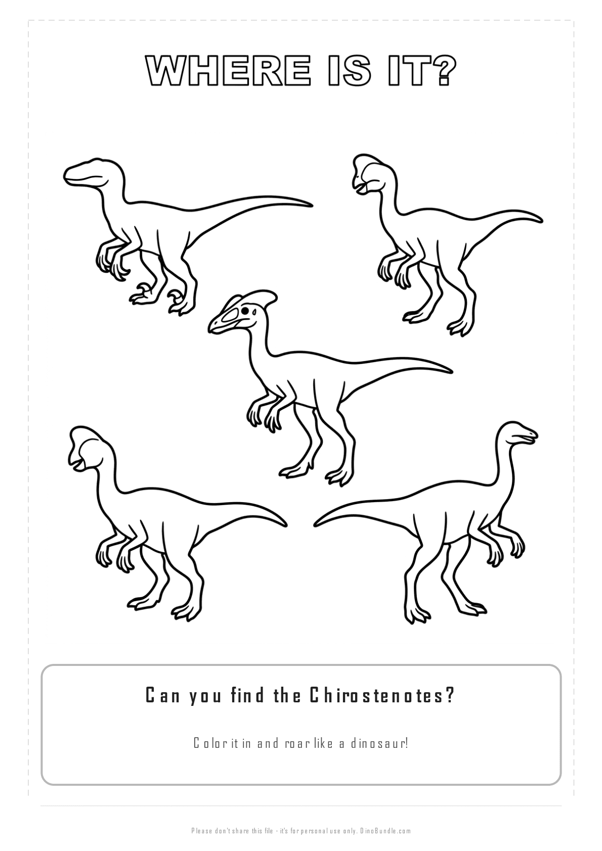 Chirostenotes printable page 3