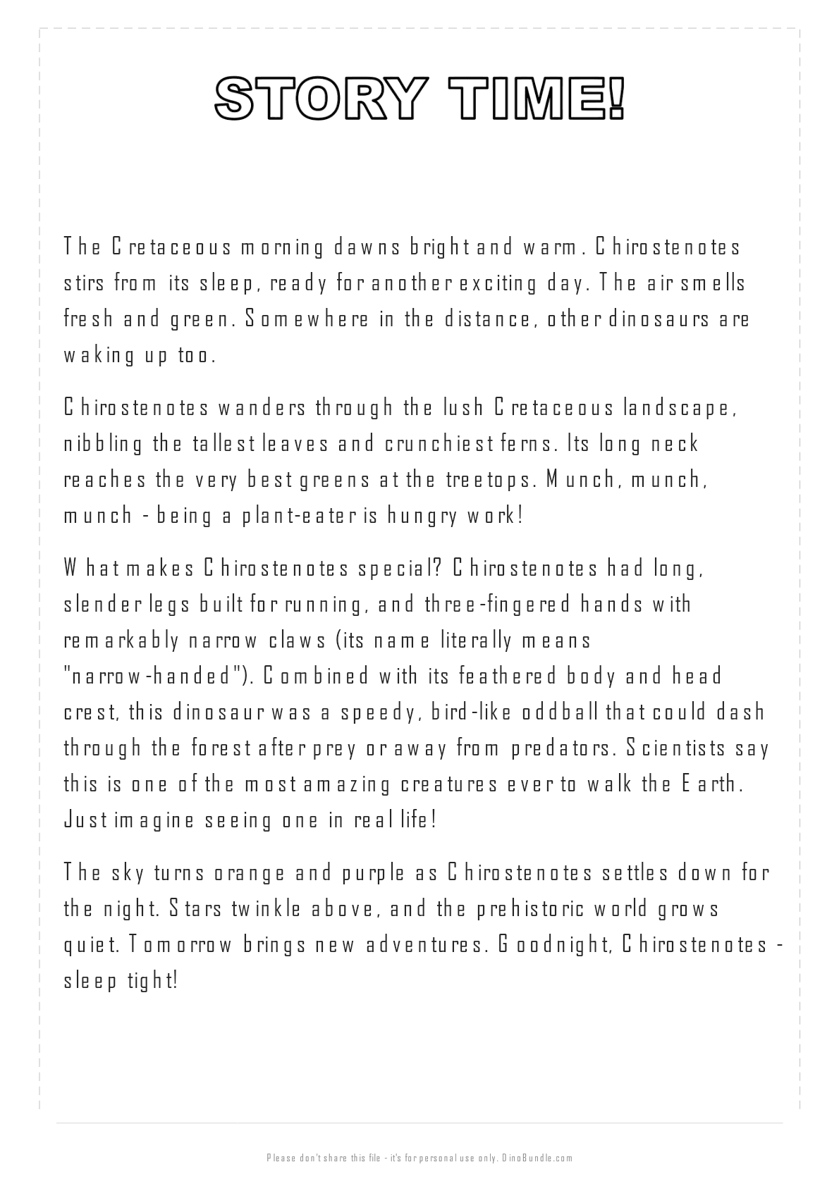 Chirostenotes printable page 4