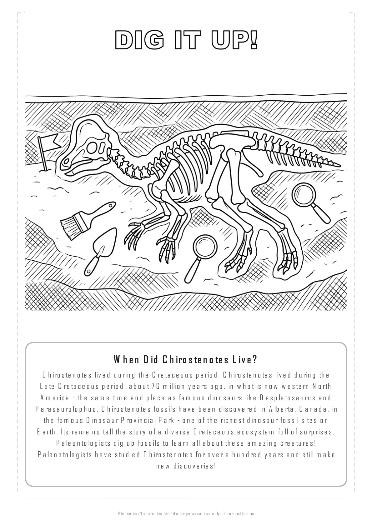 Chirostenotes printable page 6