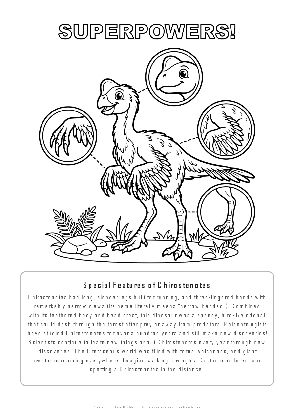 Chirostenotes printable page 7