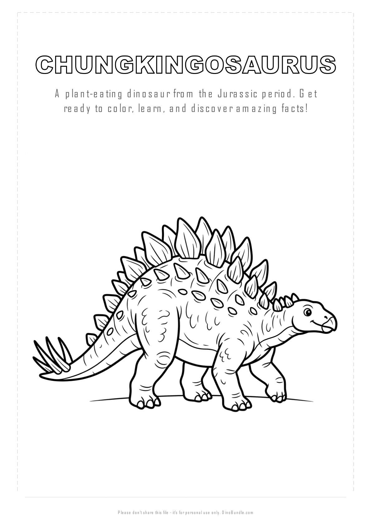 Chungkingosaurus printable page 1