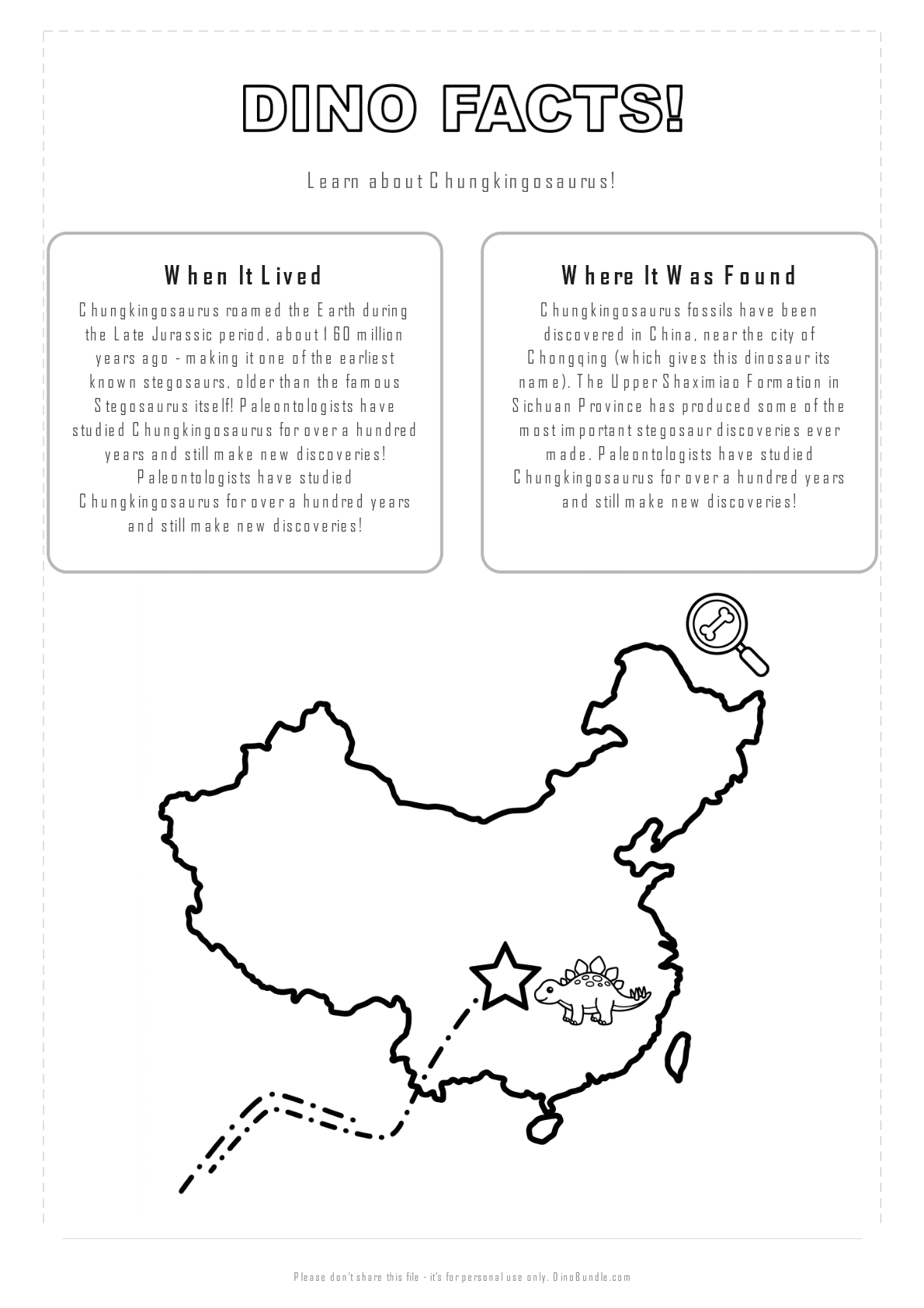 Chungkingosaurus printable page 2