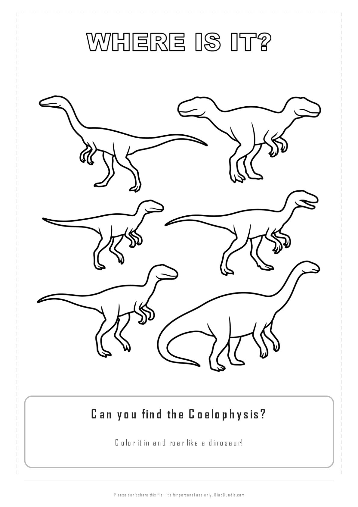 Coelophysis printable page 3