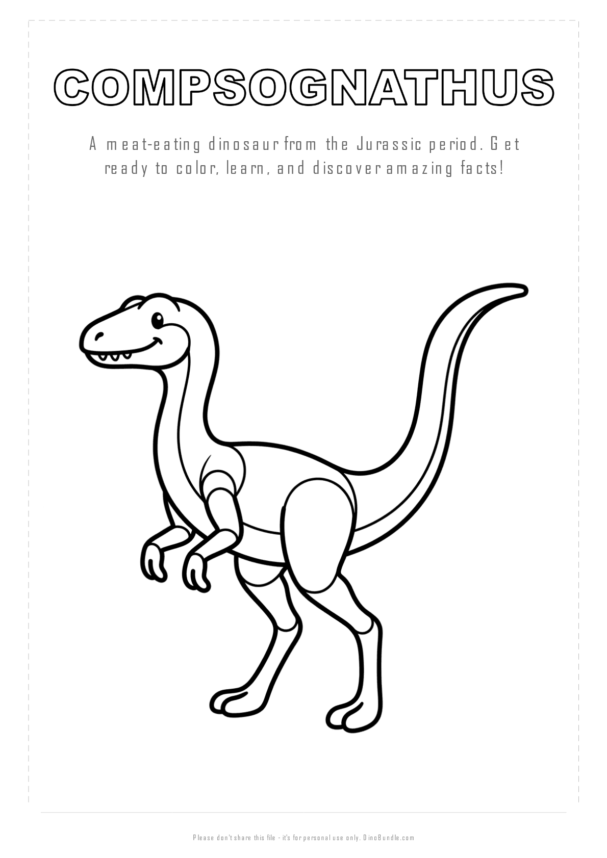 Compsognathus printable page 1