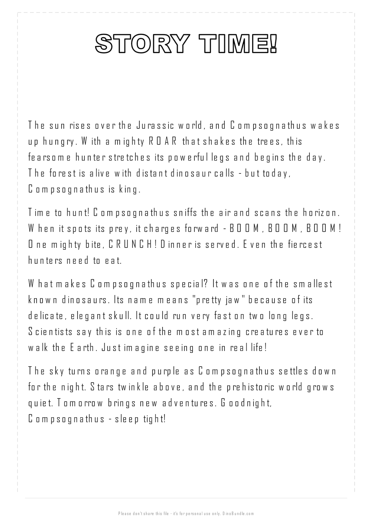 Compsognathus printable page 4