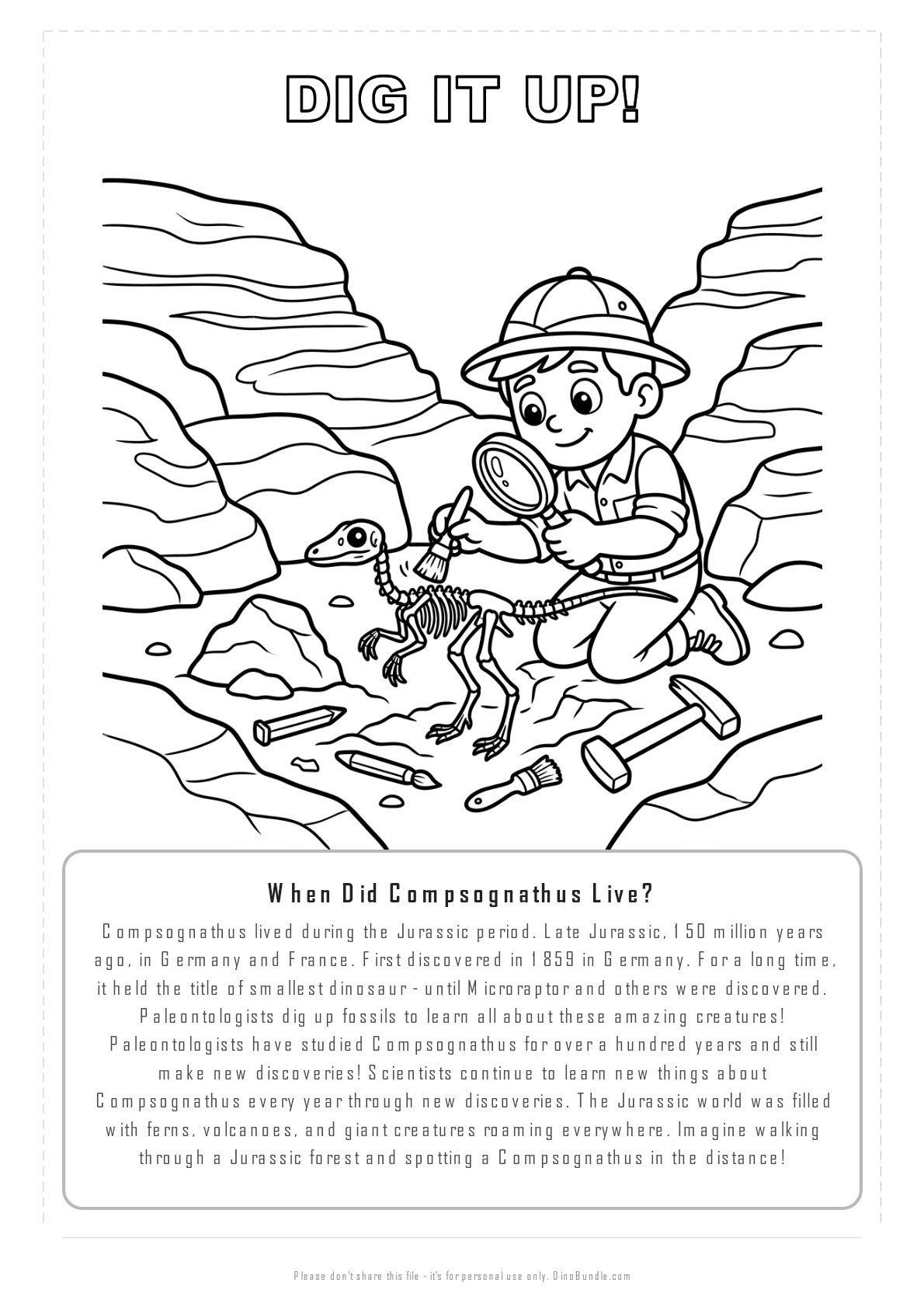 Compsognathus printable page 6