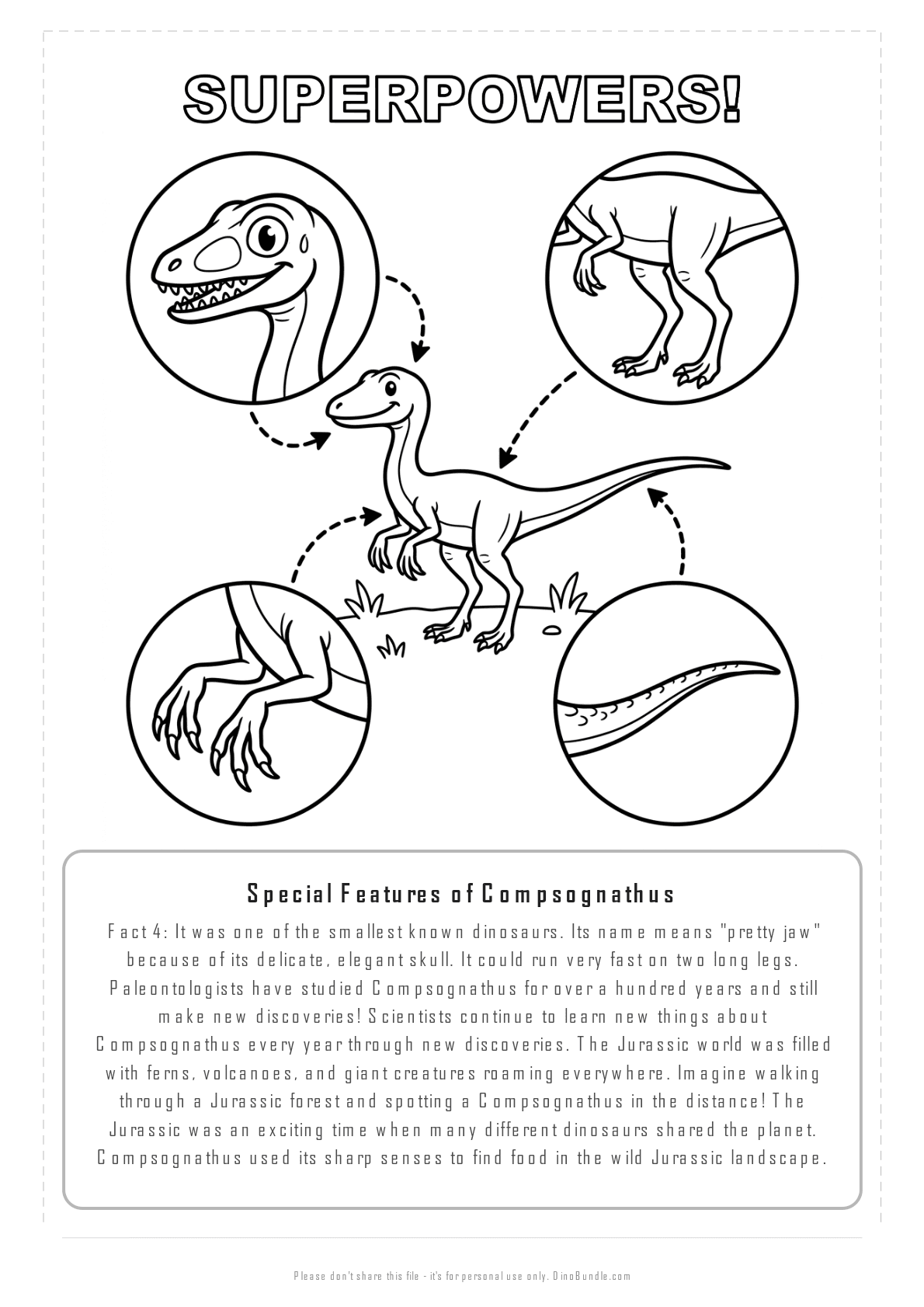 Compsognathus printable page 7