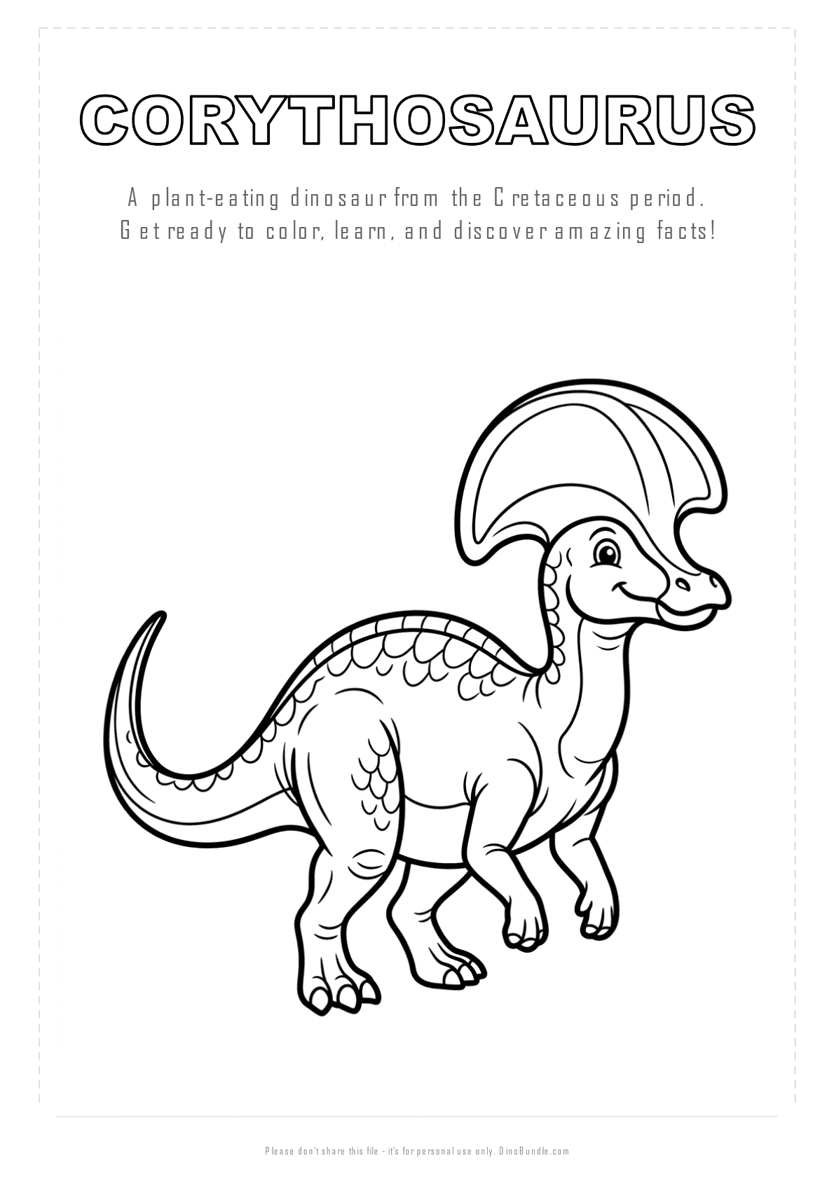 Corythosaurus printable page 1