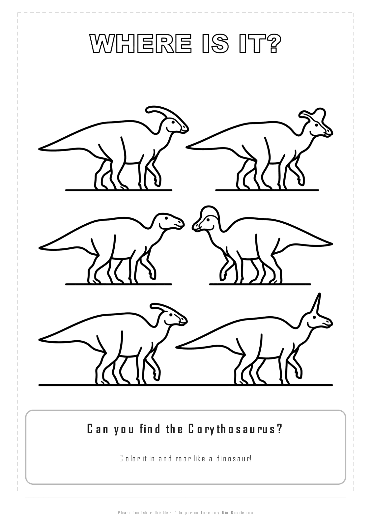 Corythosaurus printable page 3