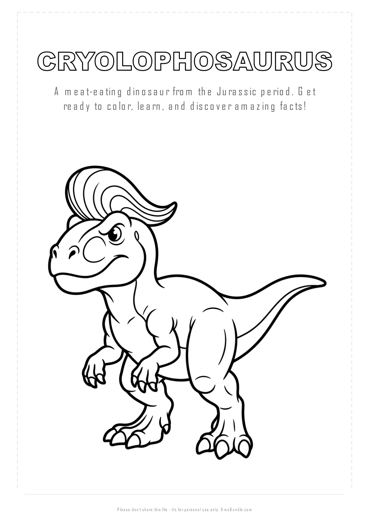 Cryolophosaurus printable page 1