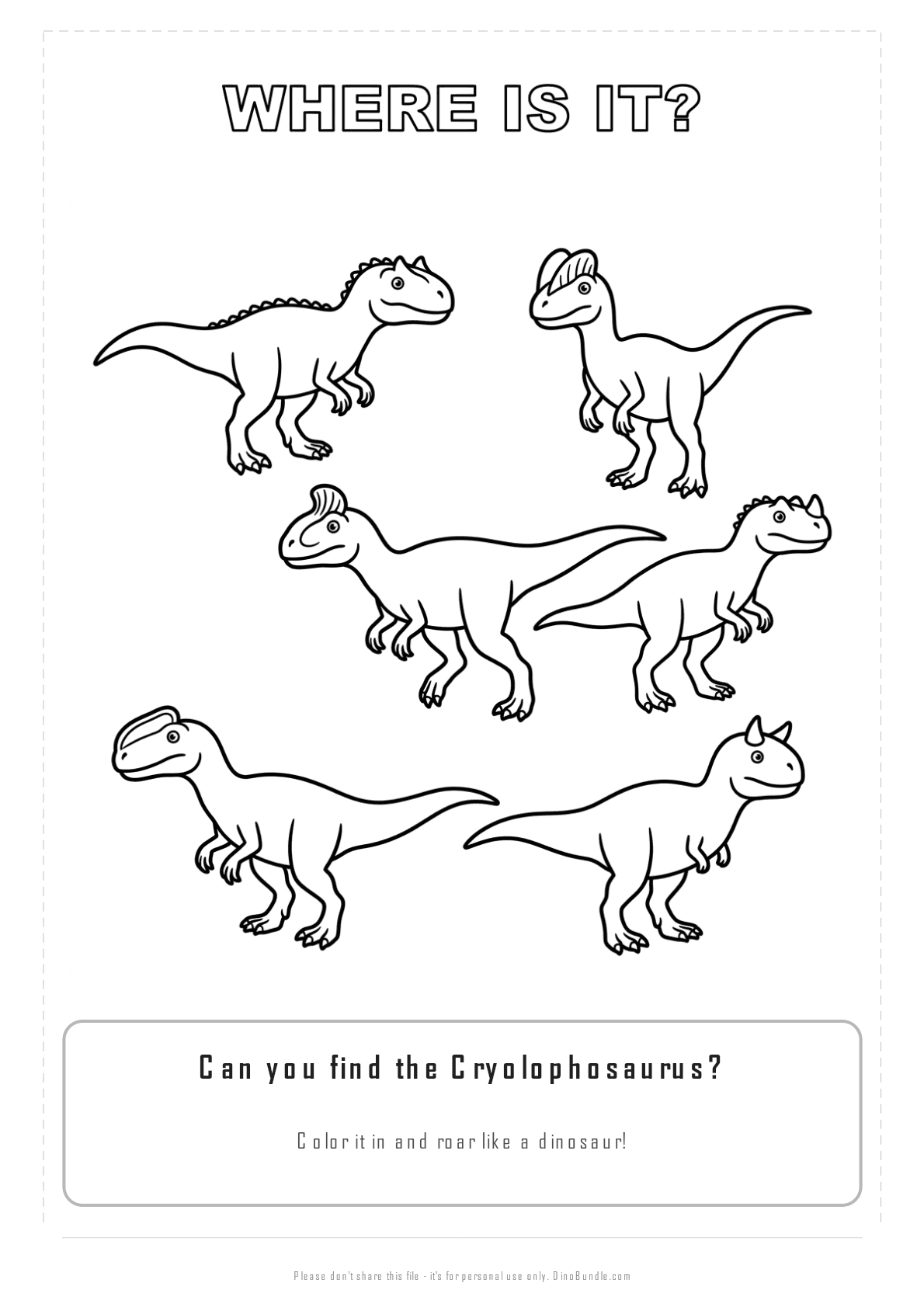 Cryolophosaurus printable page 3