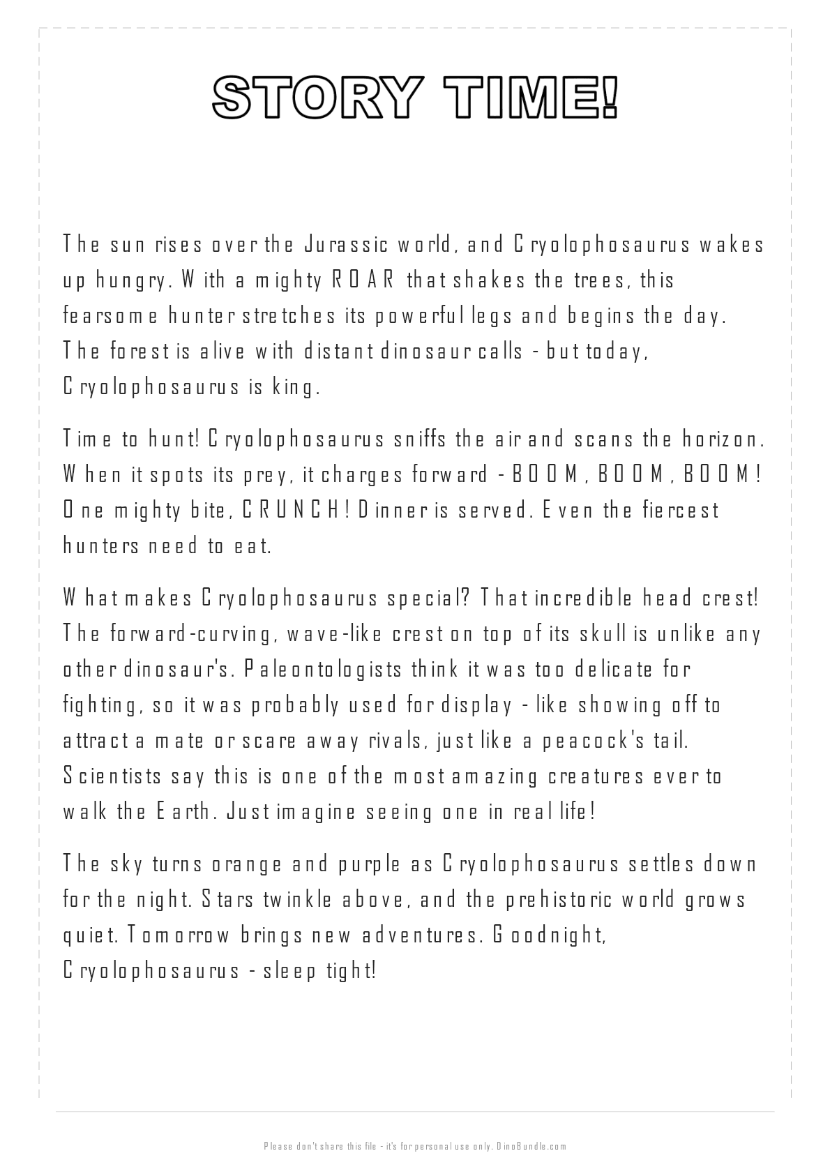 Cryolophosaurus printable page 4